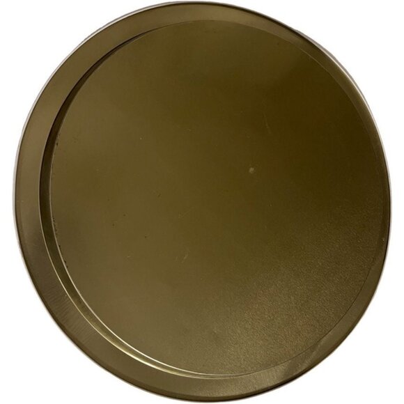 Vintage Snowman Couple Christmas Round Tin Tray, Retro Holiday Serving Dish, 12. - Picture 2 of 8